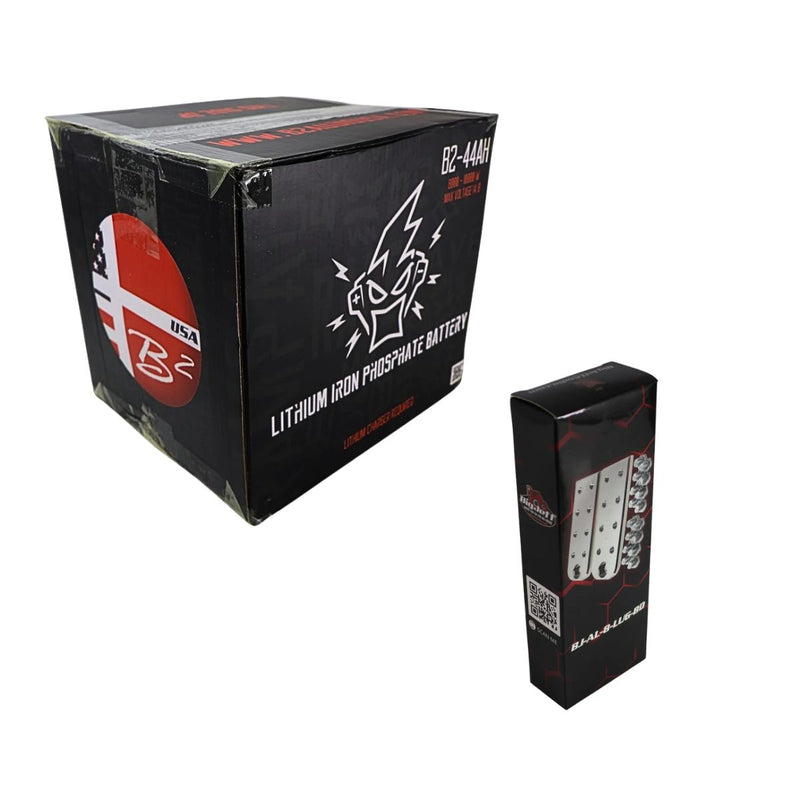B2 Audio 44Ah 5000W LiFePO4 Battery 12V w 8 Lug Style Bolt Down Terminals