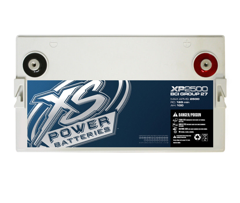 XS Power 12V BCI Group 27 AGM Secondary Battery 2500 Max Amps 100Ah XP2500