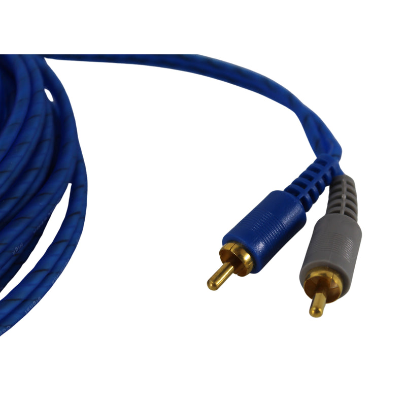 Cobalt 16.39Ft (5.0 Meter) Blue RCA Cable w/ Angled and Straight Terminal