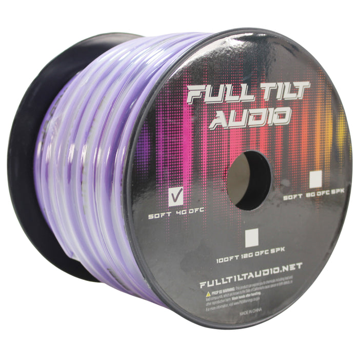 Full Tilt Audio 4GA Tinned Oxygen Free Copper Power/Ground Wire Purple Lot.