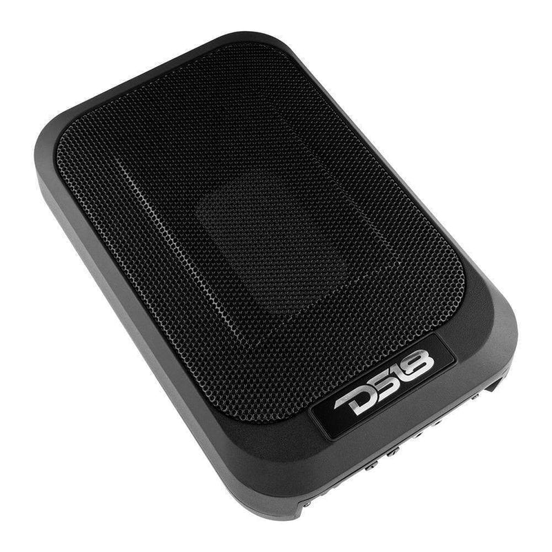 DS18 SQBASSX2 7x9" 230W RMS Powered Under-Seat Subwoofer with 4x6" Radiator