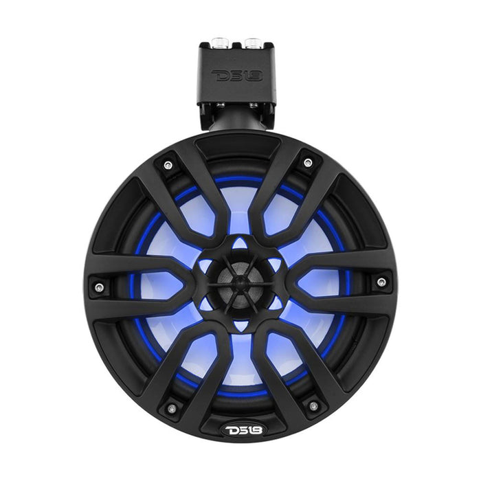 DS18 8 Inch Marine RGB Tower Speakers w/ Mounting Tube for Bronco 6th Gen Black
