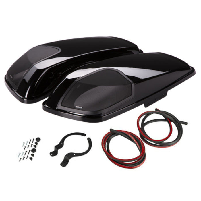 Kicker 2014 Harley Vivid Black Saddlebag Bag Lids PS69 6x9" Speakers 46HDBL69VB
