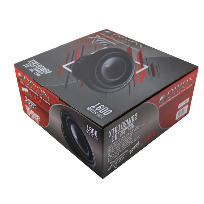 10" DUAL 2 Ohm 400W RMS UV Coated Shallow Subwoofer XTR Series
