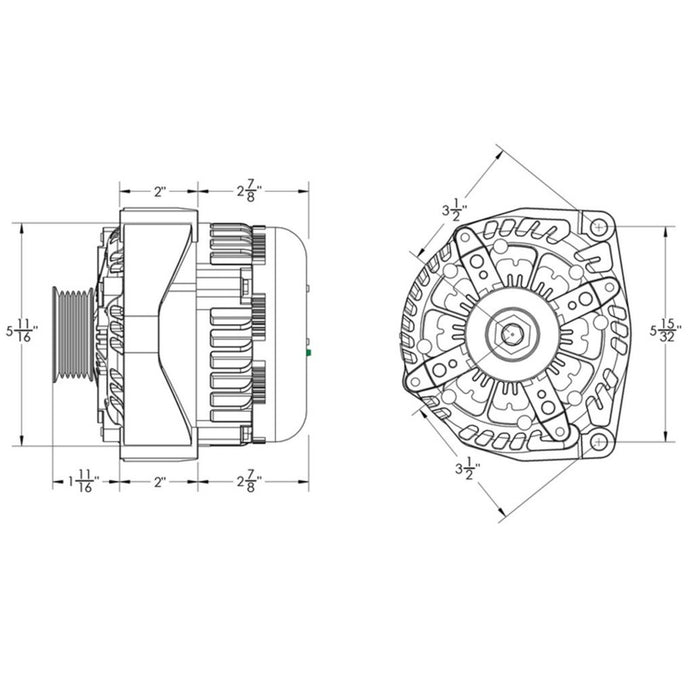 Mechman E-Series 400 Amp Green Alternator For 96 - 04 GM Truck 8206400-GRE