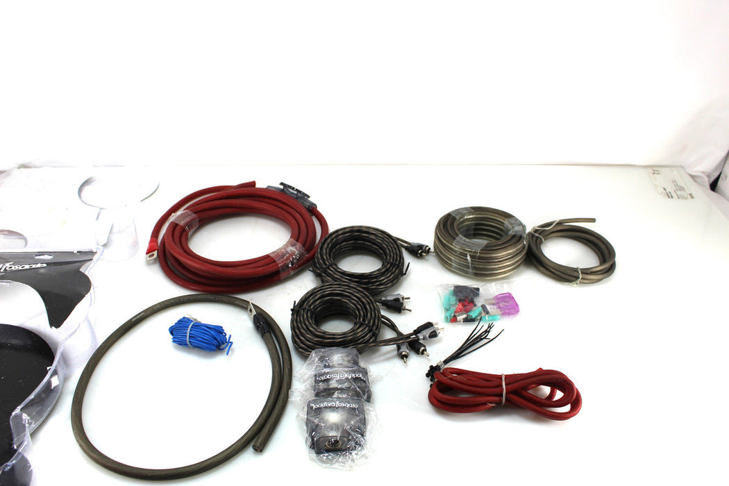 Rockford Fosgate RFK4D 4 Gauge PC-OFC Complete Dual Amplifier Install Kit OPEN BOX