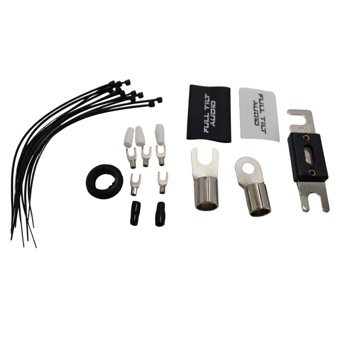 Full Tilt Audio 100% OFC 0 Gauge White / Black Amplifier Install Kit