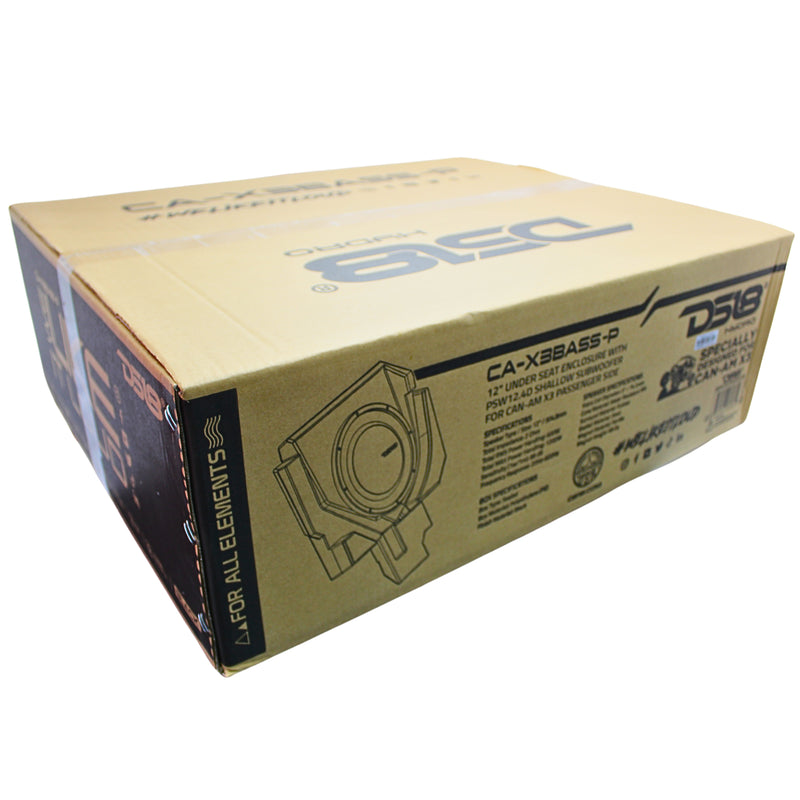 DS18 12" Can-am Maverick X3 Under Seat Passenger Side Loaded Subwoofer Enclosure