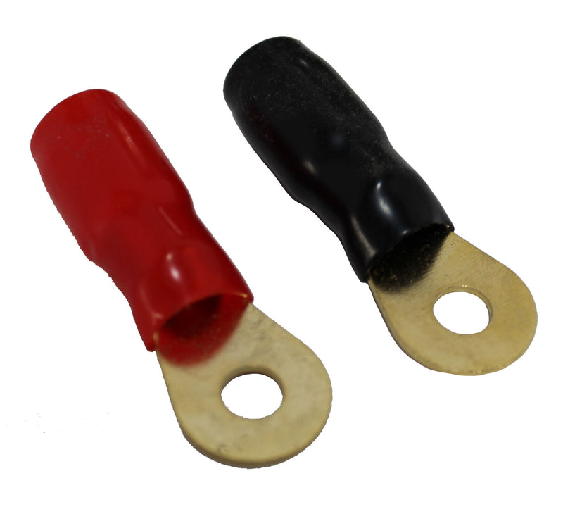 5 Pair of Gold Plated 4 AWG 1/4 Cable Lug Ring Terminals Battery Wire Welding