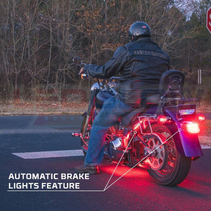 LEDGlow 8pc Multi-Color Motorcycle Underglow Light Kit Flexible LED Light Strips