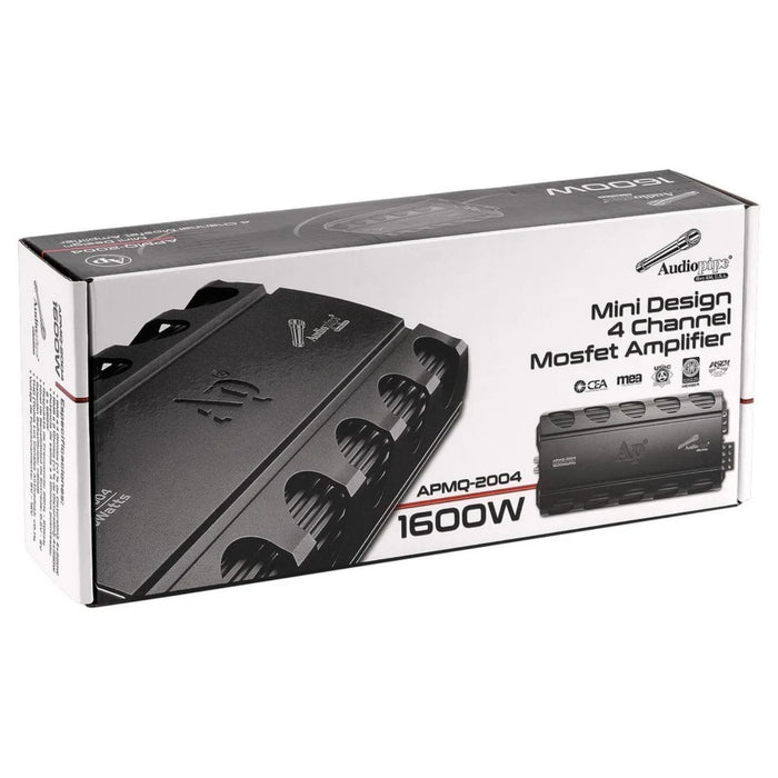 Audiopipe 1600W Full Range 4 Ch Class-D Mini Car Audio Amplifier APMQ-2004