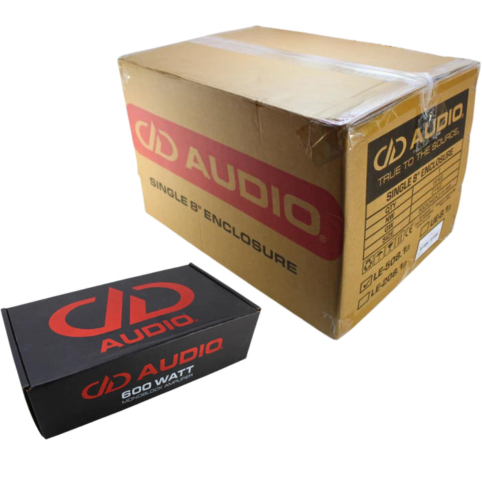 DD Audio 8" 500 Series Subwoofer Loaded Enclosure & 600W Monoblock Amplifier