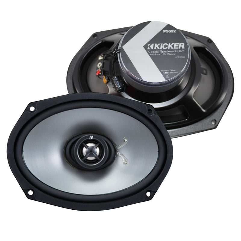 6x9" 180 Watts 2 Ohm Coaxial Powersports Audio Speakers Kicker Series KI-40PS692
