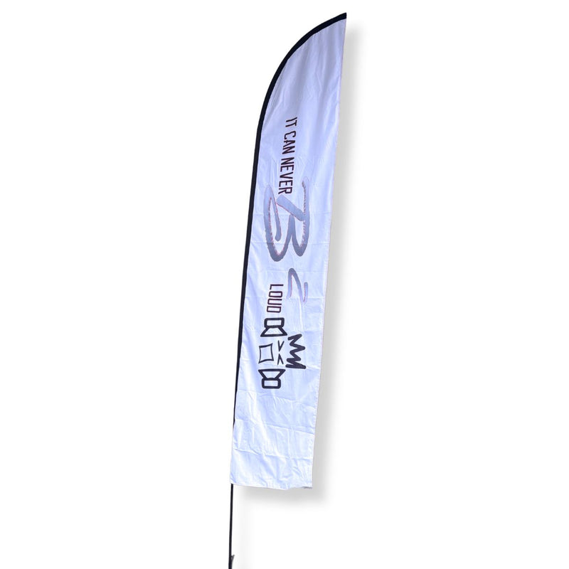 B2 Audio Beach Flag Feather Banner w Pole Kit & Base 2.4' x 14'