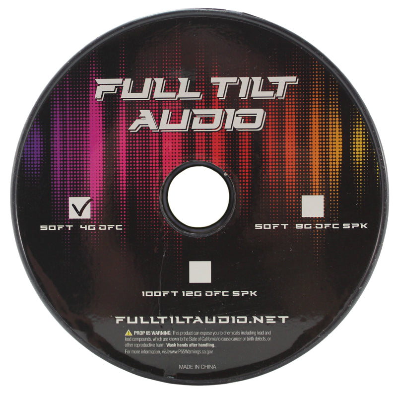 Full Tilt Audio 4GA Tinned OFC Power/Ground Wire Teal Lot Cut By The Foot