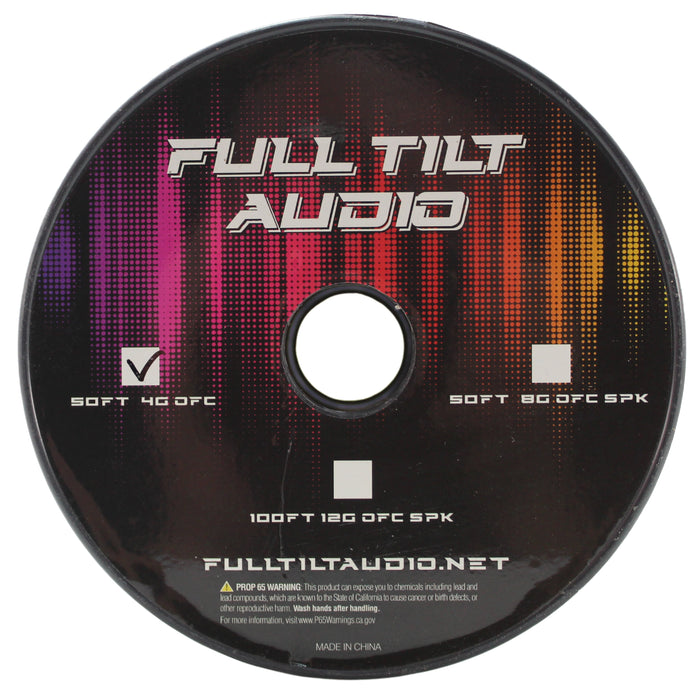Full Tilt Audio 4GA Tinned Oxygen Free Copper Power/Ground Wire Teal Lot