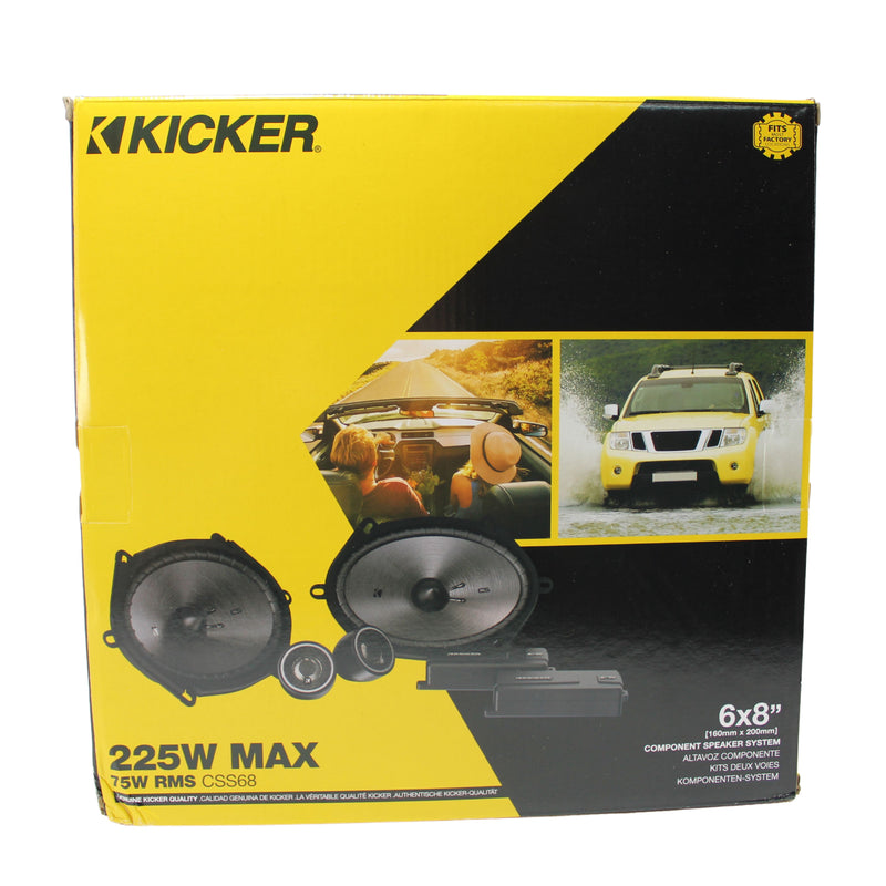 6"x8" 4 Ohm 75W RMS Kicker CS-Series Component Speakers with 3/4" Tweeters
