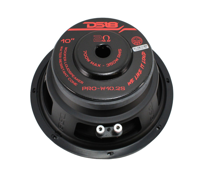 DS18 10" 700 Watt 2 Ohm SVC Water Resistant Bike Subwoofer PRO-W10.2S