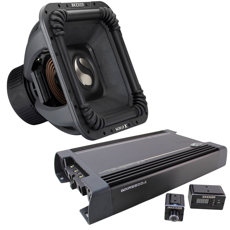 Solo X 18" Dual 1 Ohm 2000 Watt RMS Subwoofer Combo with Warhorse 3600 Amplifier