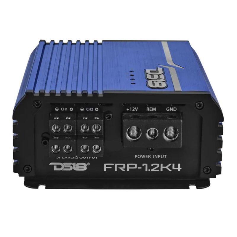 DS18 FRP1200W RMS Compact 4-Channel Full-Range Class-D Amplifier FRP-1.2K4 Blue