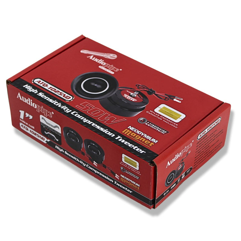 Audiopipe 25 Watt RMS 4 Ohm High Sensitivity Compression Neo Tweeters ATQ-1025ND