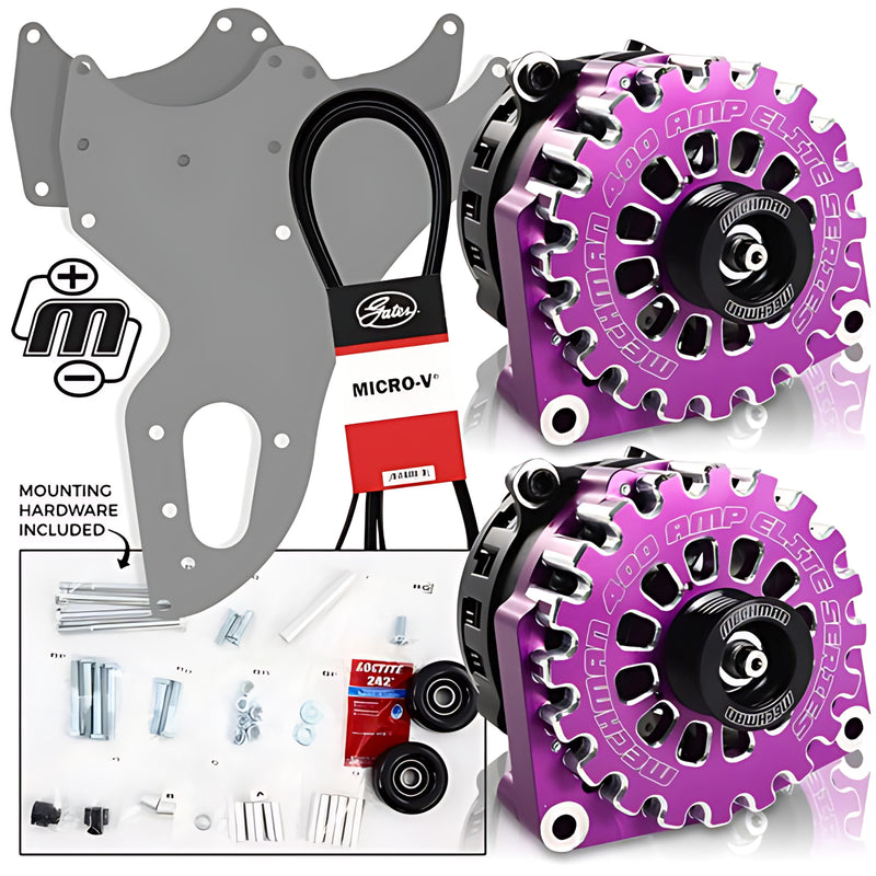 Mechman D201PU Dual Bracket Purple Alternator 99-04 GM Trucks W/4.8, 5.3, & 6.0L