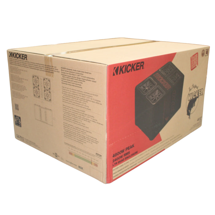 Kicker Ported Loaded Box w/ Four 12" L7R Dual 2 Ohm 2400 Watts RMS Subwoofers
