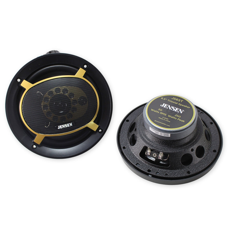 Pair of 6.5" 50 Watt RMS 4-Ohms Jensen JS65T Full Range 3-Way Speakers