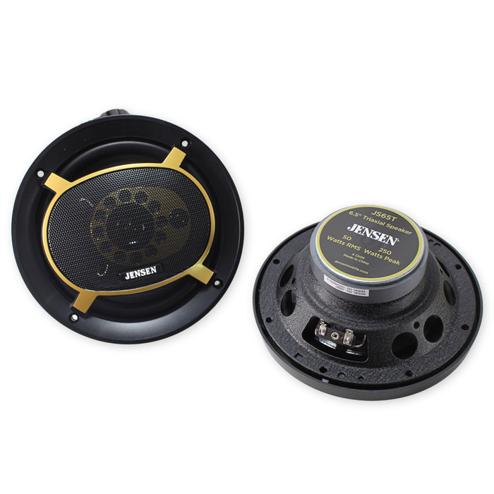 Pair of 6.5" 50 Watt RMS 4-Ohms Jensen JS65T Full Range 3-Way Speakers