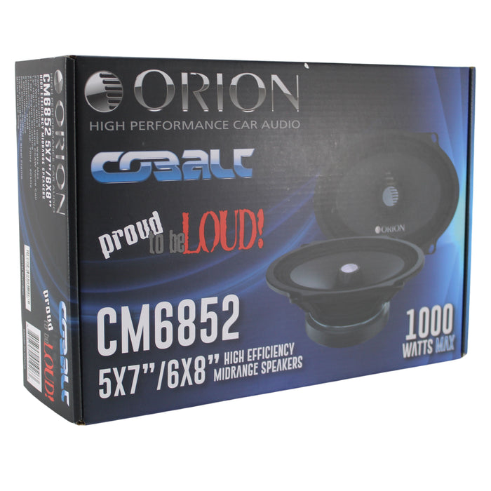 Pair of Orion 2-Ohm 250w RMS Cobalt High Efficiency 6x8 Midrange Bullet Speakers