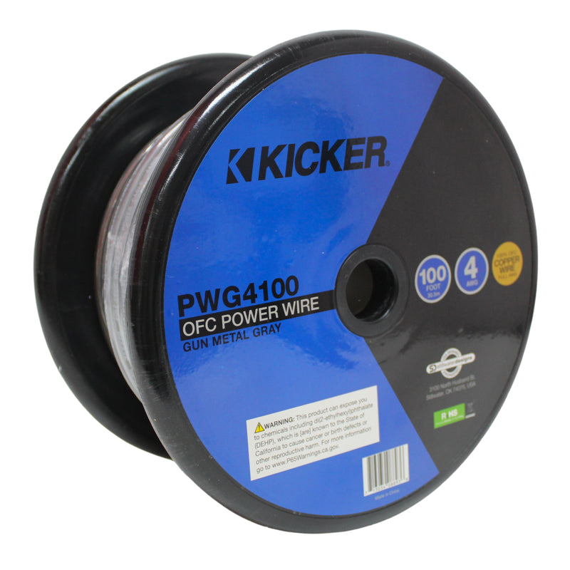 Kicker 4 AWG 100% OFC Gray Power/Ground Wire Lot Cut By The Foot