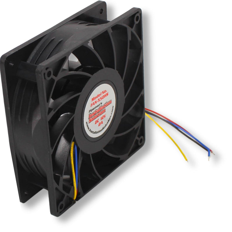 12 Volt 2.0A 4.7" Square High-Speed 50 CFM Waterproof & Quiet Cooling Fan
