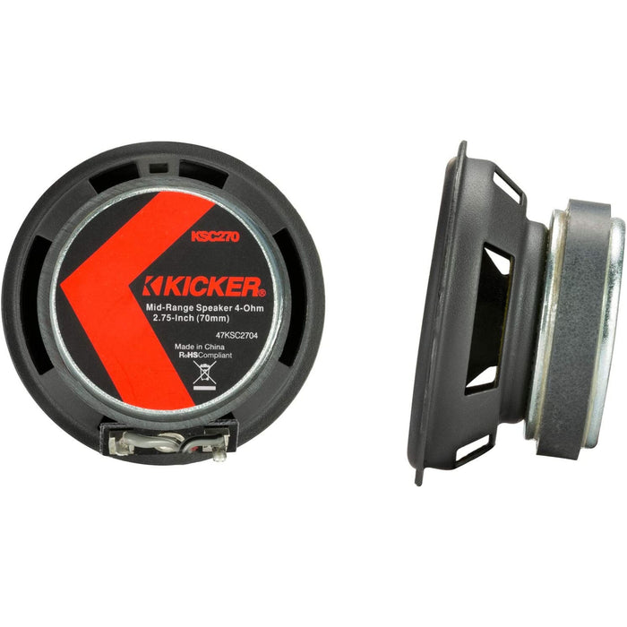 Kicker KS-Series 2.75" 4 Ohm Coaxial Midrange Speakers 100 Watt Peak KSC270