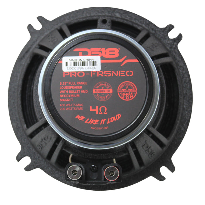 DS18 Pro 5.25" 400W Max 4-Ohm Neodymium Full Range Loud Speaker PRO-FR5NEO