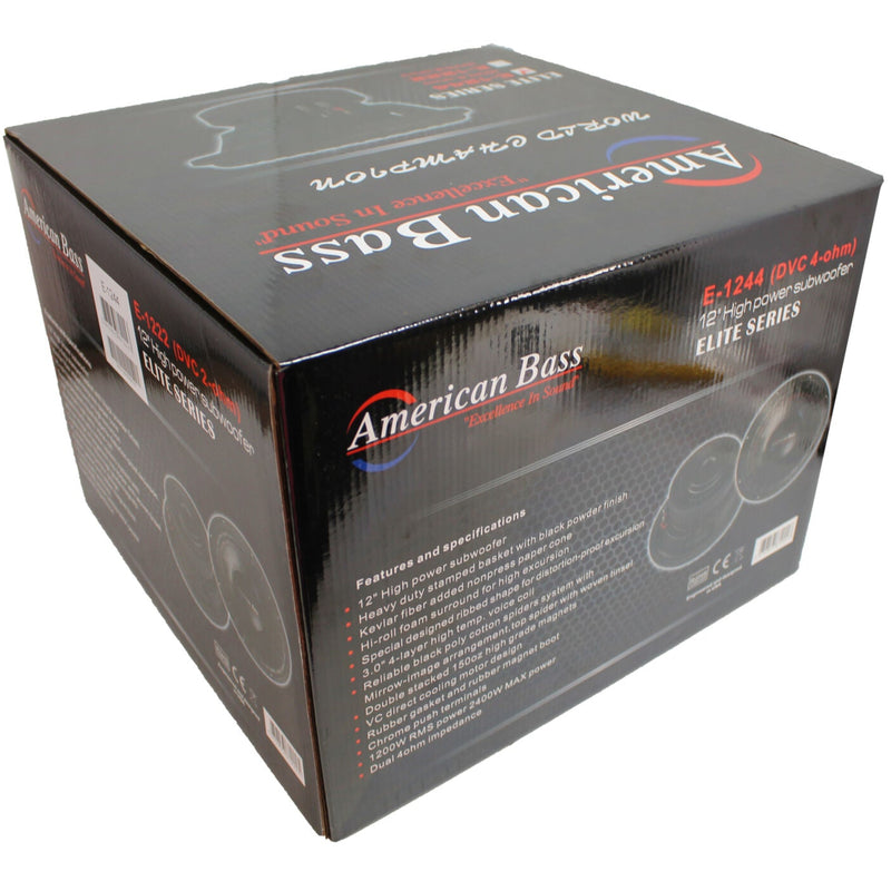 American Bass 12" Car Audio Subwoofer Dual 4 Ohm Voice Coil 1200 Watts RMS