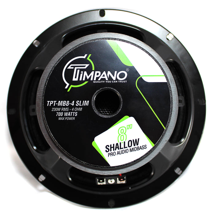 Timpano 8 inch 700W 4 Ohm Mid Bass Shallow Mount Pro Audio Loudspeaker