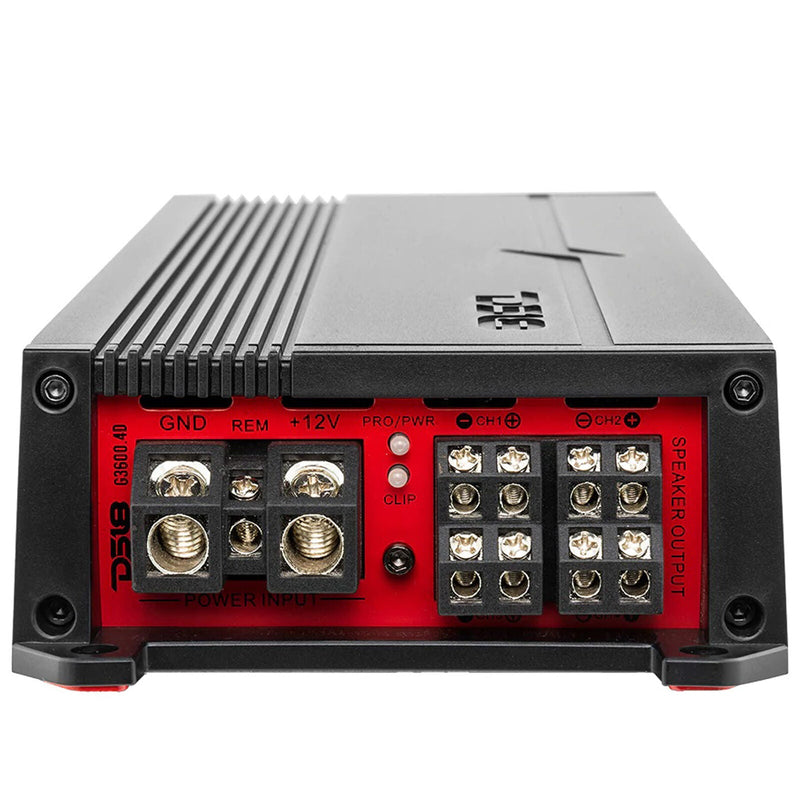 DS18 GEN-X G3600.4D 4 Channel 2 Ohm Class D Full Range Car Amplifier 3600W MAX