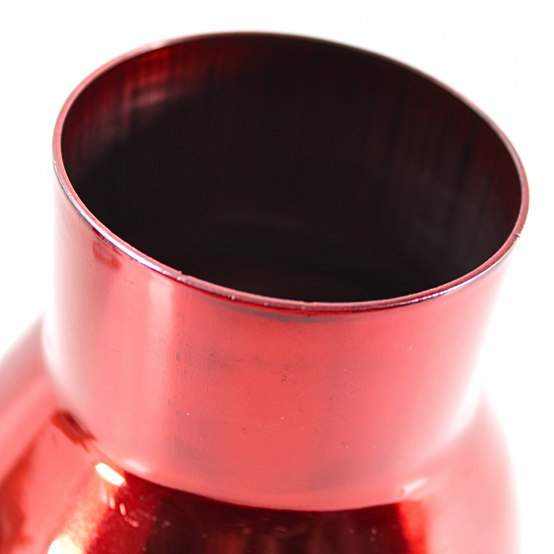 Universal Exhaust Tip Rolled Edged Single Wall Slant Cut Powder Red OPEN BOX
