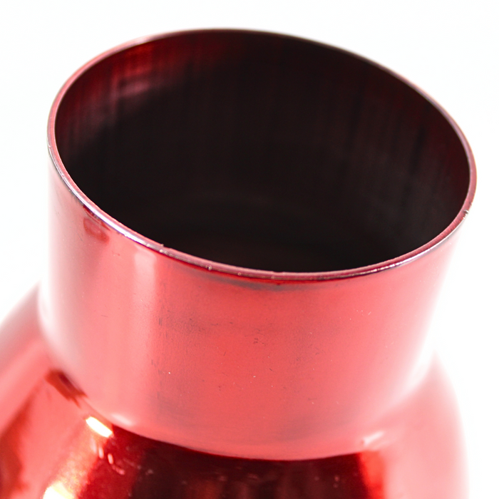 Universal Exhaust Tip Rolled Edged Single Wall Slant Cut Powder Red Open Box