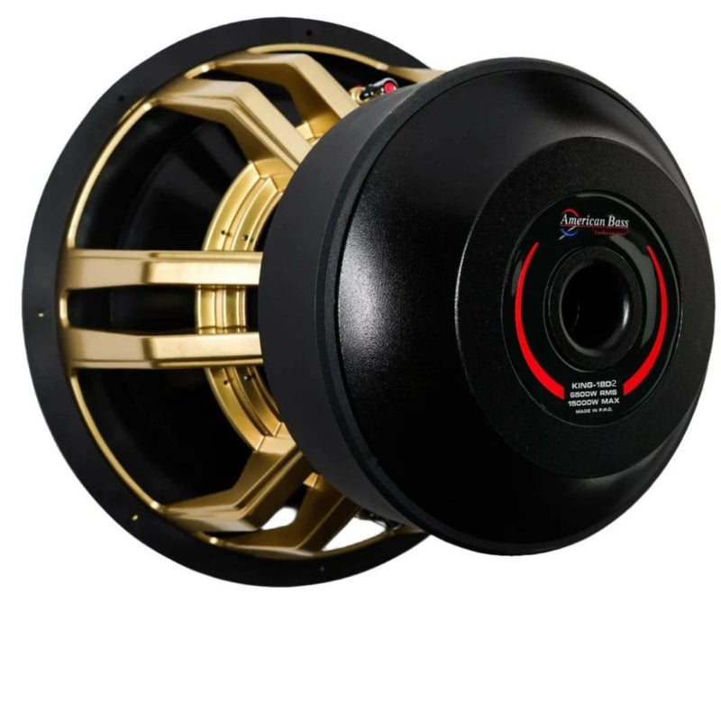 18" Dual 2-Ohm 6500 Watt RMS KING American Bass Car Audio Subwoofer KING-1822