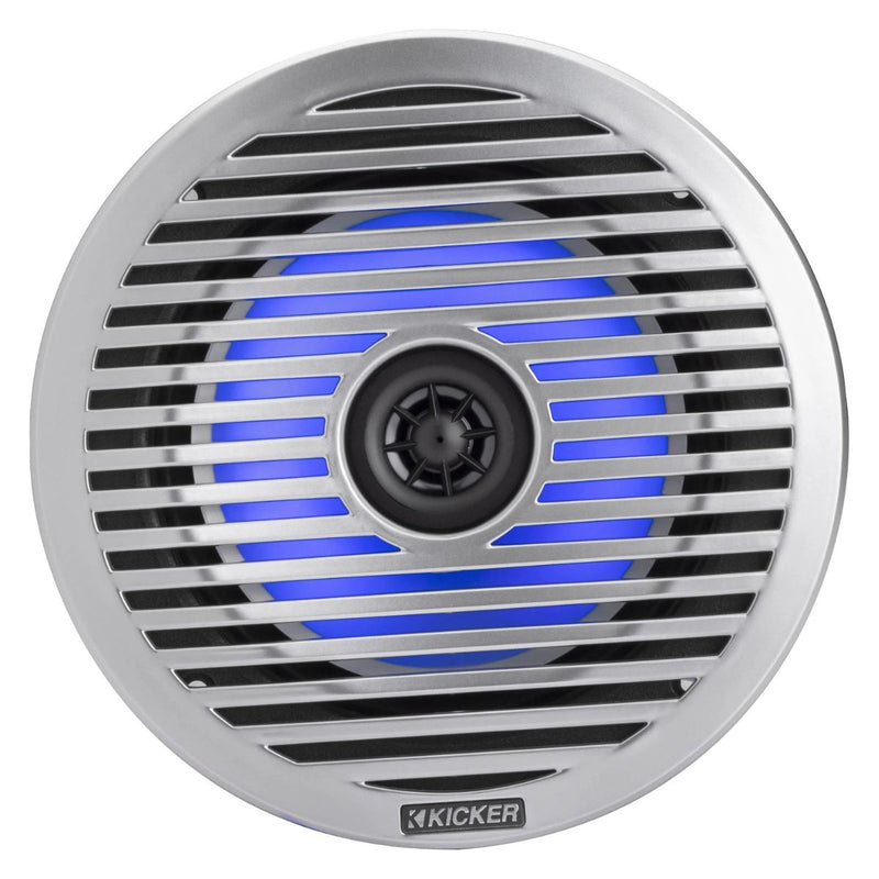 6.5" 4-Ohm LED Thin-Mount Coaxial Speakers Kicker REAL MARINE Technology KM614FL
