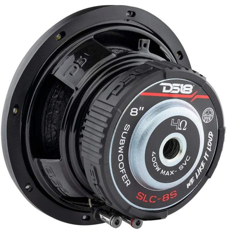 DS18 Select Series 8" 200W RMS 4-Ohm Single Voice Coil Car Audio Subwoofer SLC8S