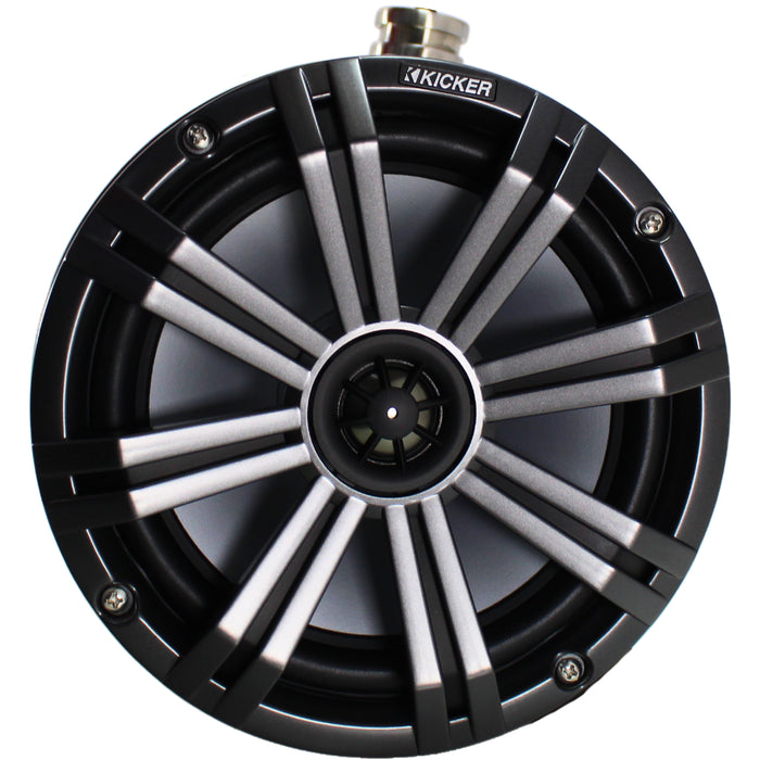 Kicker KMTC Series 8" 300W Marine Coaxial Black Tower System Speakers / 45KMTC8