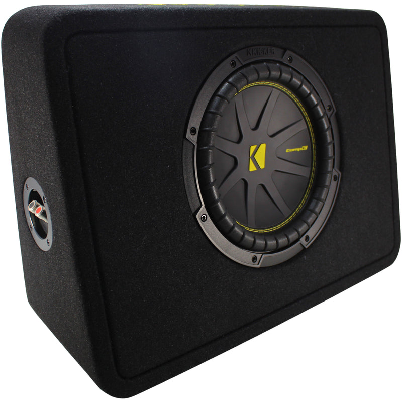 10" 250W RMS 4-Ohm Compact 12 GA Push Terminal Loaded Subwoofer Enclosure