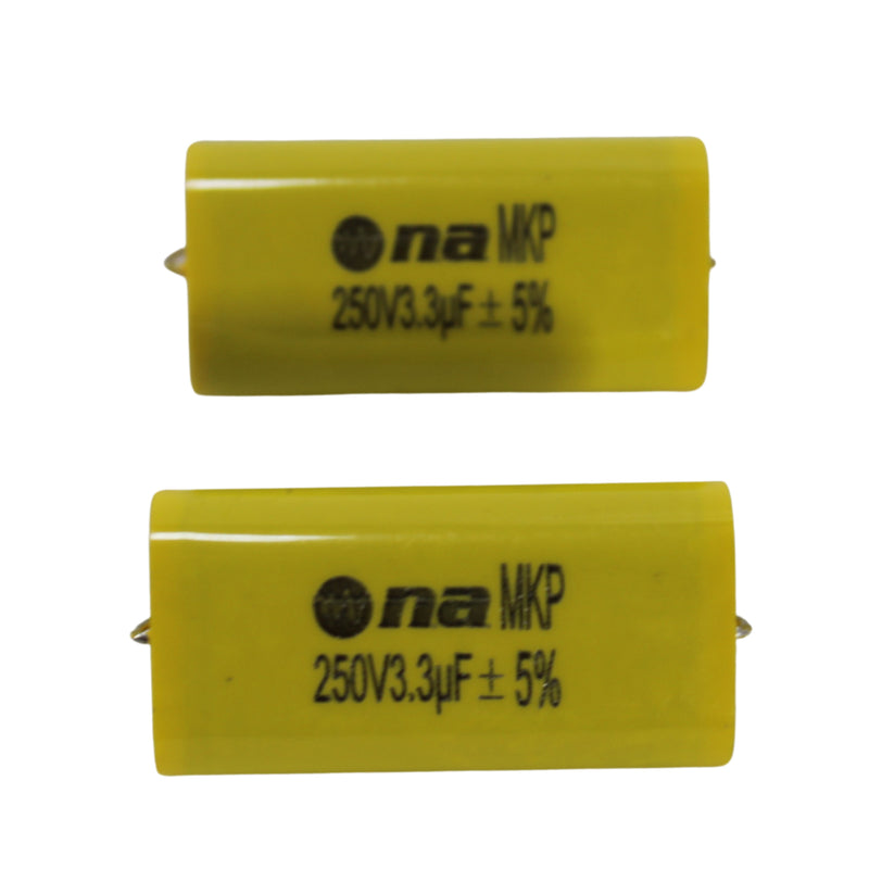 Pair of 3.3 Microfarad Bass Blocker 250 Volt Metalized Film Capacitors
