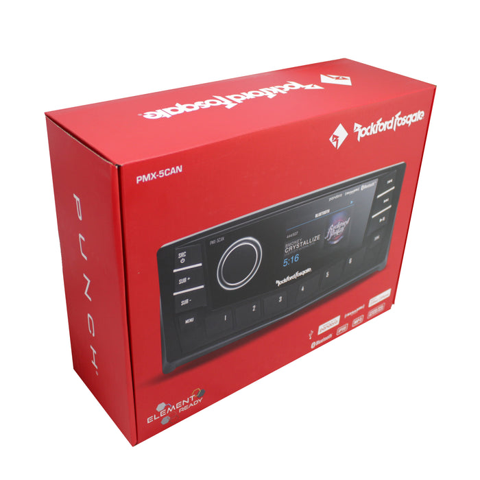 Rockford Fosgate 2.7" Bluetooth Marine Radio with AM/FM/WB/AUX/USB & CANbus