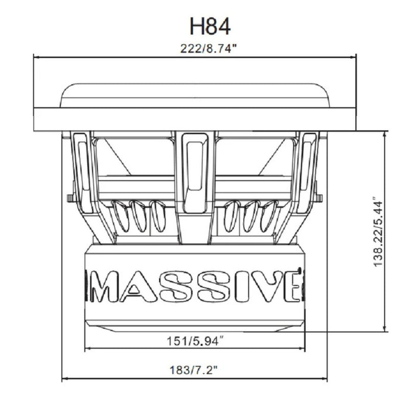 8" 600W RMS Dual 4 Ohm Heavy Duty Car Audio Subwoofer Massive Audio Hippo H84