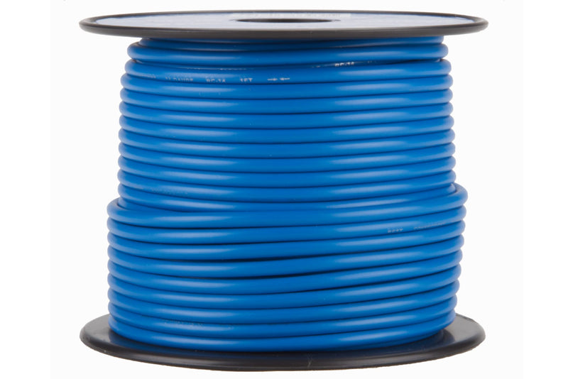 14 GA 100 FT Roll Blue Stranded CCA Primary Wire Lot Cut By The Foot