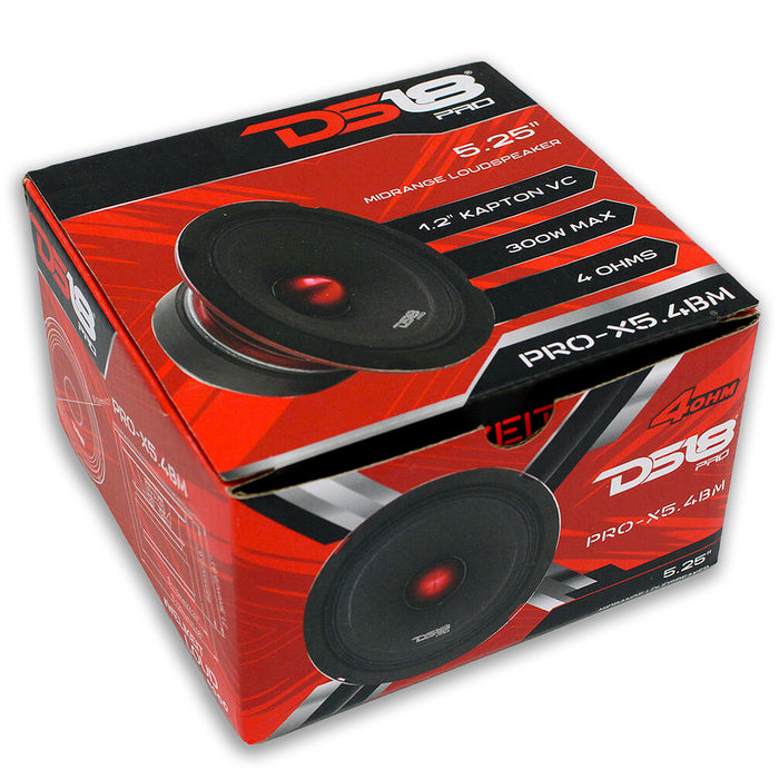 DS18 5.25" Pro-X Series 300W 4 Ohm Mid Range Loud Speaker With Bullet PRO-X5.4BM