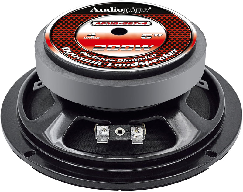 Audiopipe Pair of 6.5" 4-Ohm 100 Watt RMS Mid-range Loud Speaker APMB-627-4